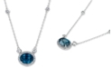 Macy's Blue Topaz (2 ct. t.w.) & White Topaz (1-1/5 ct. t.w.) 18" Pendant Necklace in Sterling Silver